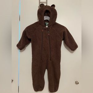 L.L. Bean Sherpa Fleece Bunting, Size 12-18 months, Brown